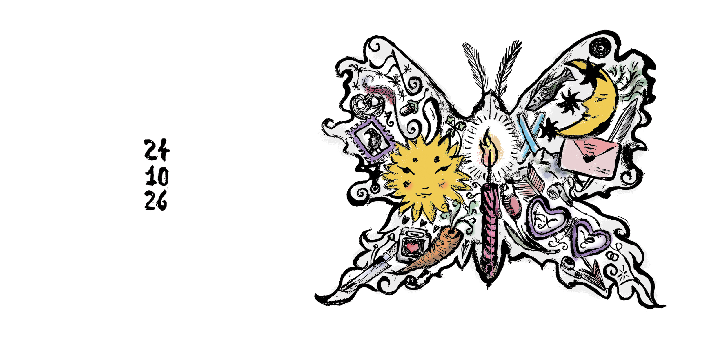 Hand-drawn butterfly invitation